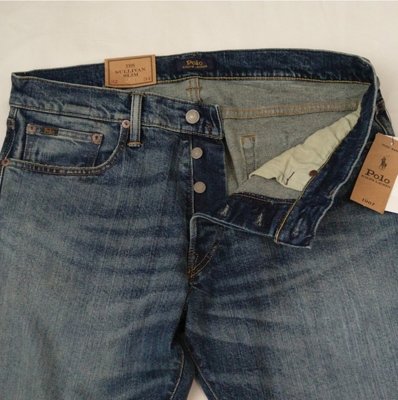 Polo Ralph Lauren Sullivan men's slim fit button fly low rise denim blue jeans - Picture 1 of 14